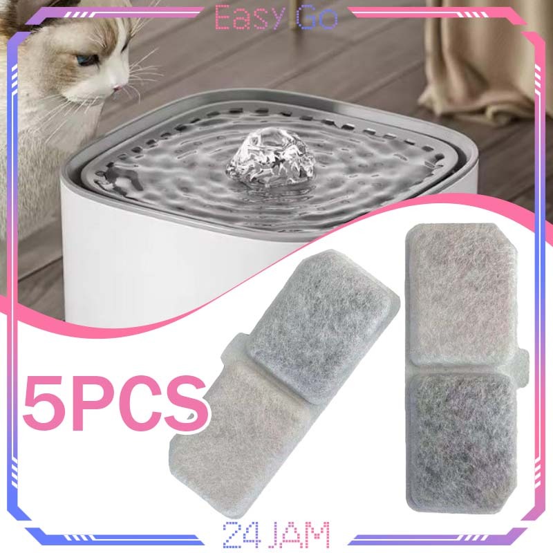 Isi 5pcs Filter Pet Water Fountain Filter Filter Air Minum Kucing Refill Filter Water Fountain Kucin
