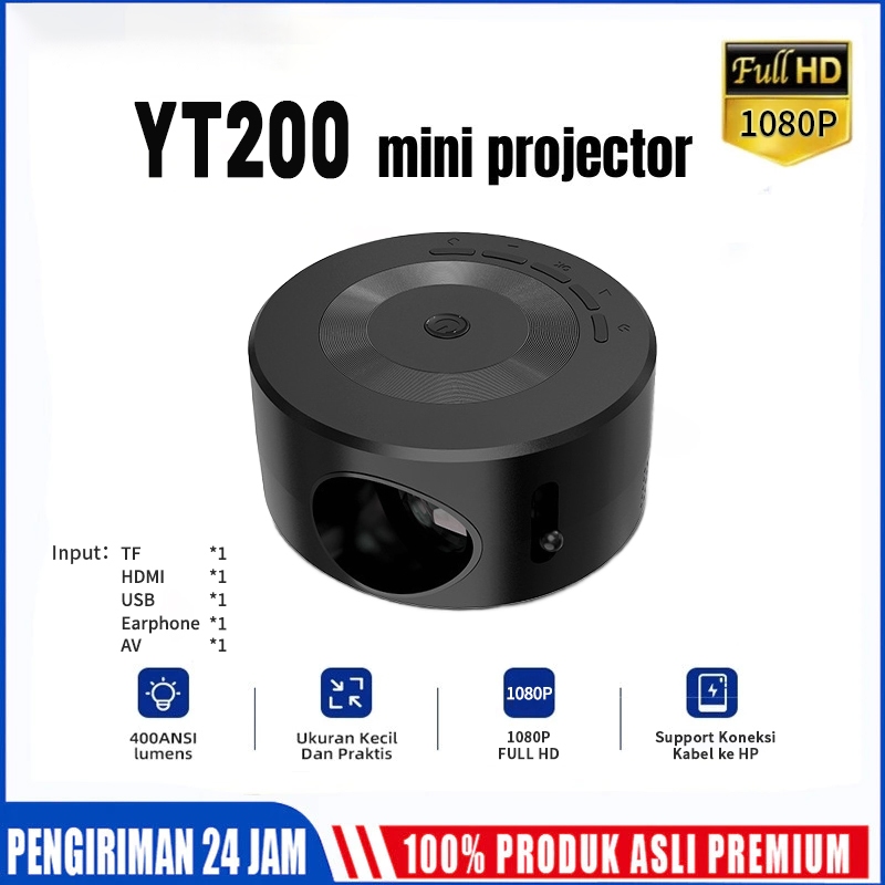 X1 mini portabel - proyektor lensa LCD - speaker internal - dapat dihubungkan ke ponsel atau headpho