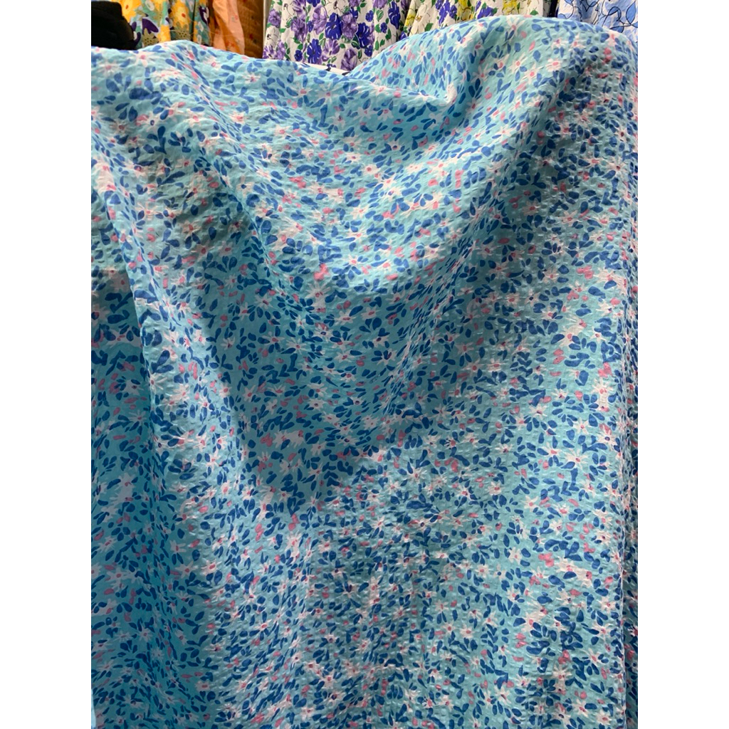 kain cotton crinkle motif abstrak || katun terkini lq (hrg 0,5 mtr)