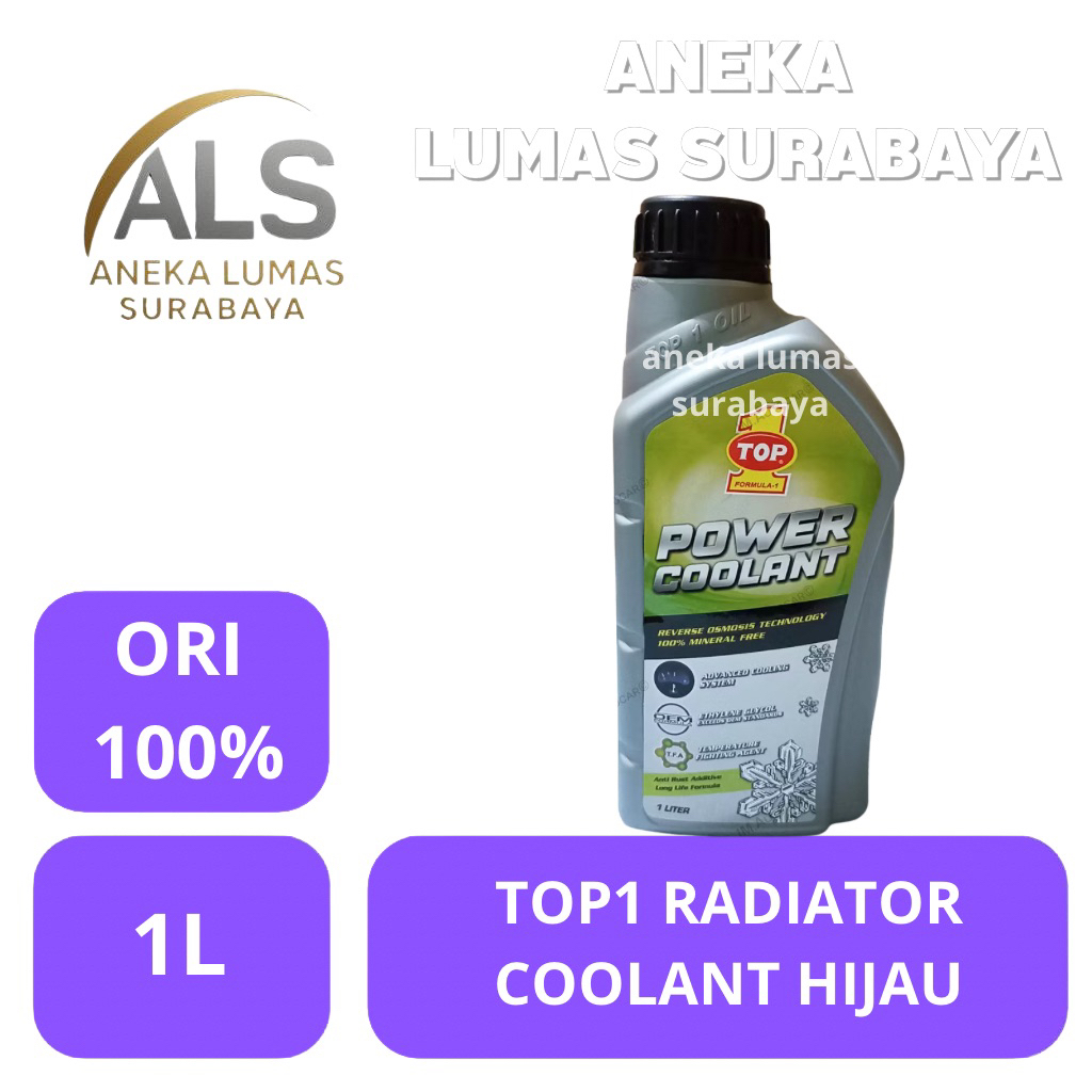 TOP 1 POWER COOLANT HIJAU 1 Liter / AIR RADIATOR COOLANT Top1