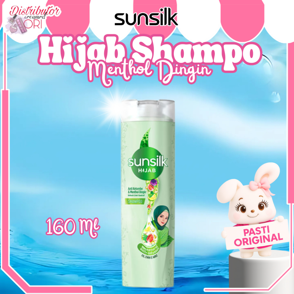 Sunsilk Hijab Shampo Anti Ketombe & Menthol Dingin 160Ml | Rambut Segar | Distributor Cream Ori