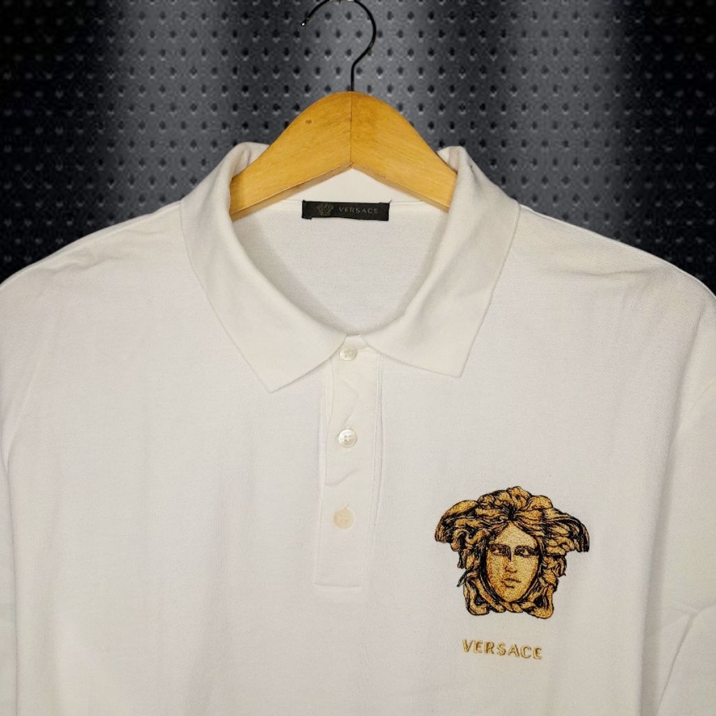 VERSACE MEDUSA Kaos Kerah Pria , Atasan Berkerah Pria