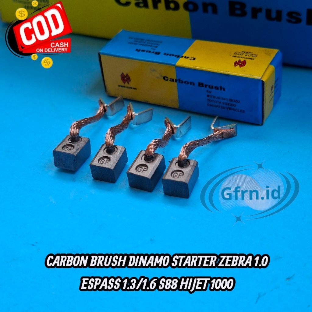 Arang Carbon Brush Dinamo Starter Zebra 1.0 Espass 1.3/1.6  S88 Hijet 1000  KS1