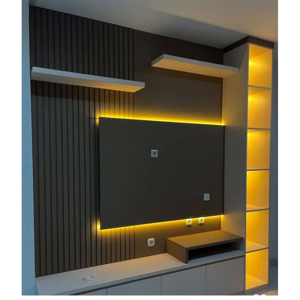 kitchen set dan backdrop tv minimalis