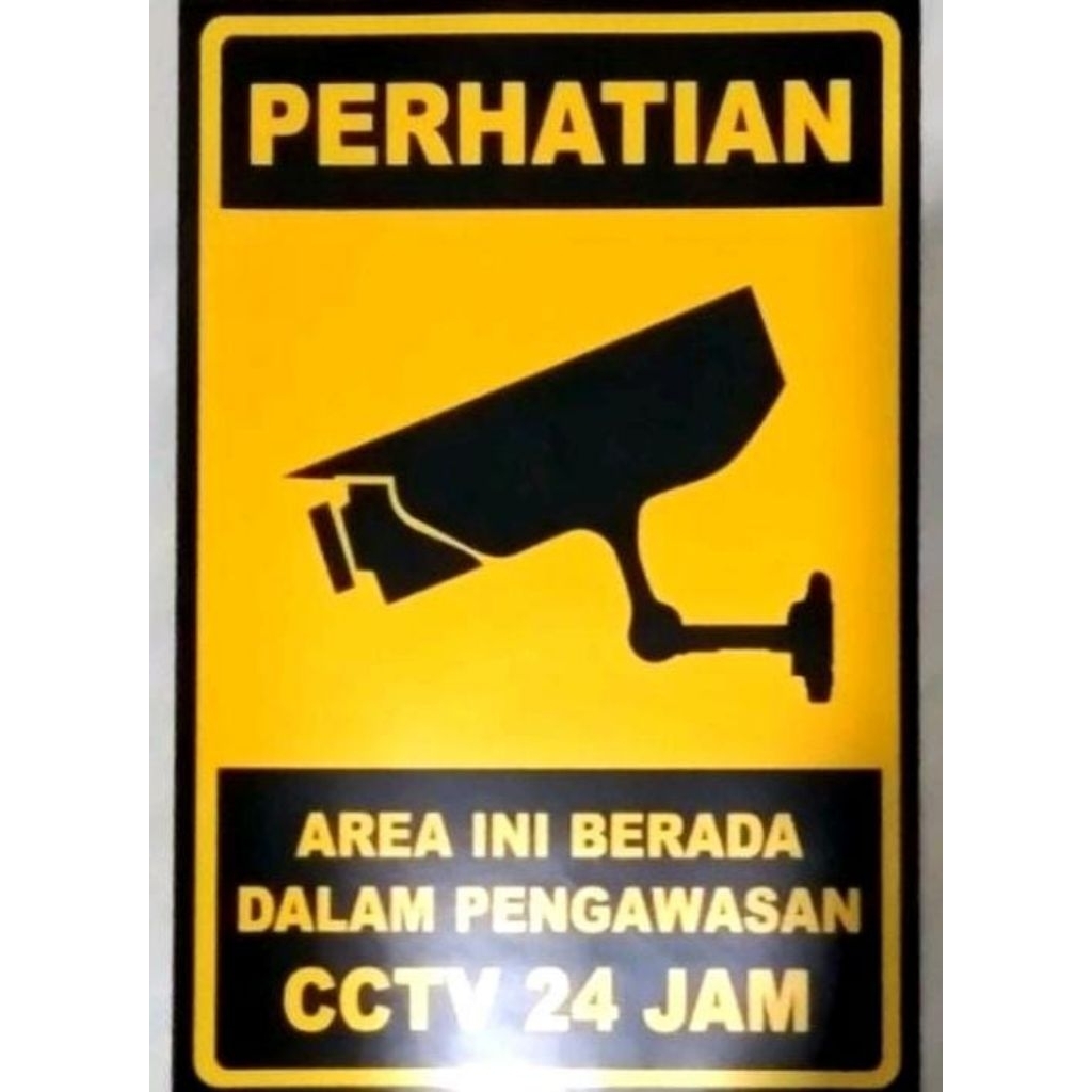 

stiker vinyl perhatian area ini berada dalam pengawasan cctv 24jam.uk23x30cm.