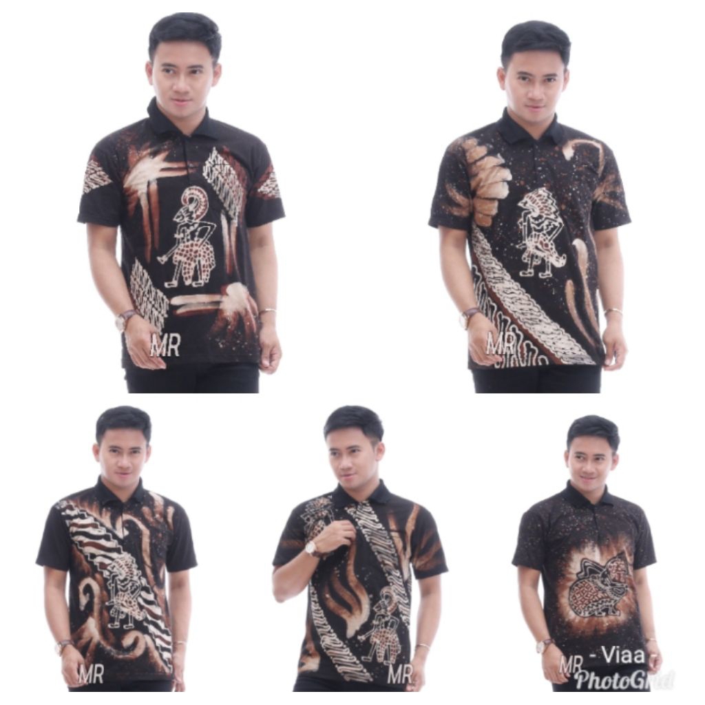 Kaos kerah batik cap malaman. M L XL