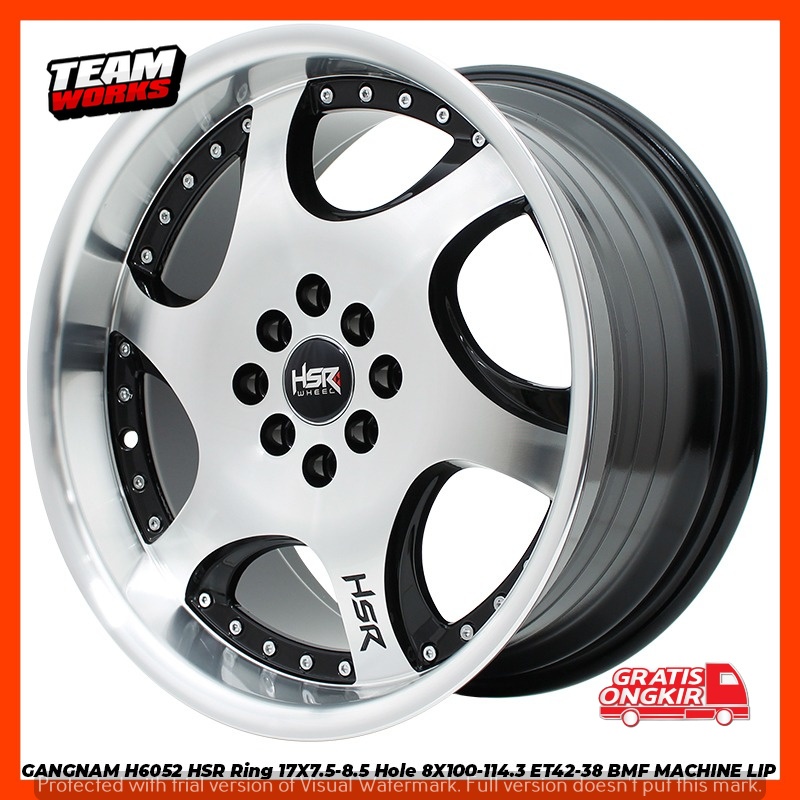 VELG MOBIL HSR GANGNAM RING 17 LEBAR 75/85 ET42/38 BUAT REINA RIO XENIA FELG RING 17 BLACK