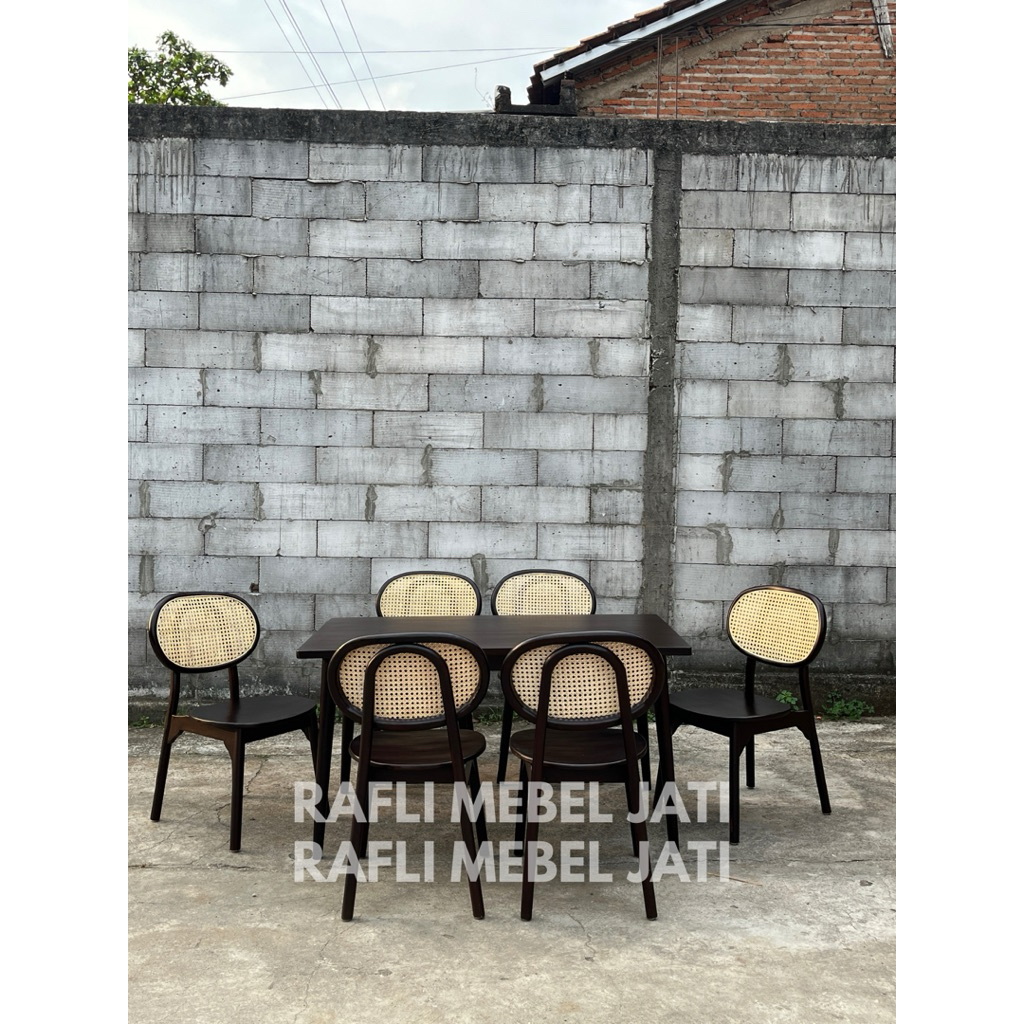 Set Meja Makan Rotan Kursi 6 Meja Makan Rotan Minimalis Jati Kursi Makan Rotan Jati Kursi Cafe Rotan