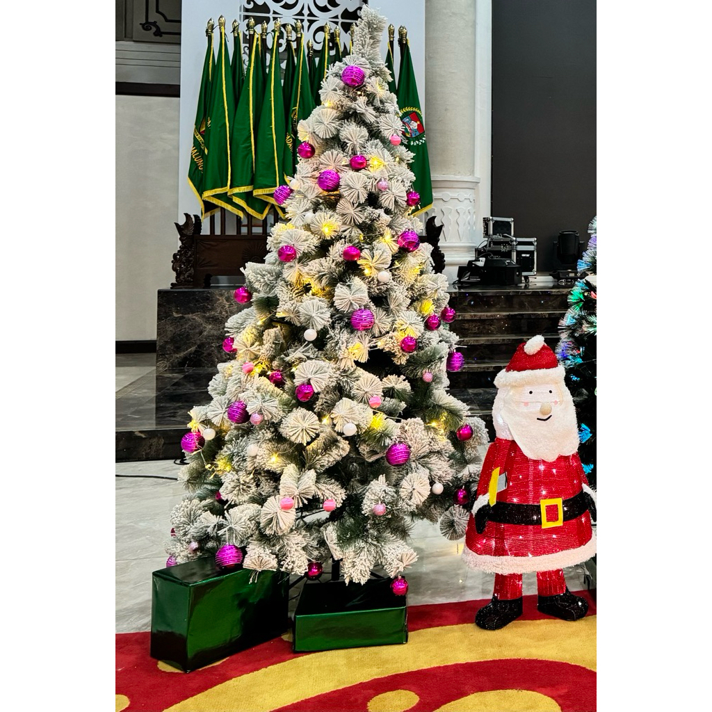 Pohon Natal Salju Premium 180cm | Pohon Natal Premium | Pohon Natal Salju Tebal