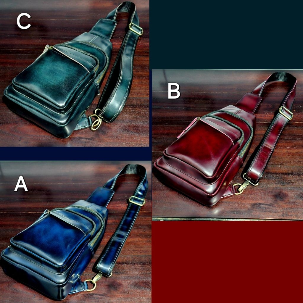 Sling Bag Kulit Sapi Premium Brush Off Crossbody Slempang Pria