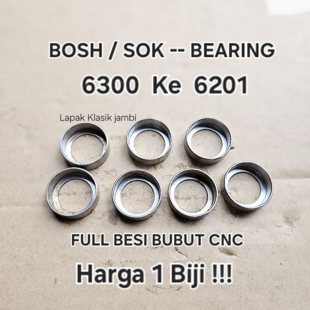 Boshing Bosh Bos Shock Sok Bearing Laker 6300 6202 ke 6201 Full besi Bubut CNC