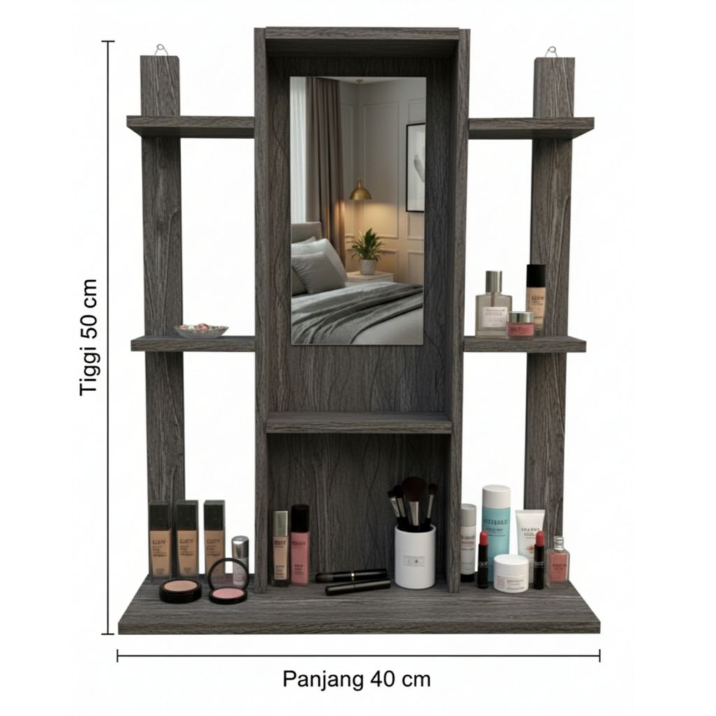 Rak rias cermin dinding / rak rias cermin / cermin rias / rak kosmetik/rak makeup/rak skincare