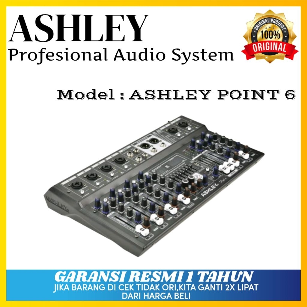 Mixer Ashley Point 6 Original Mixer Ashley 6 Channel Bluetooth