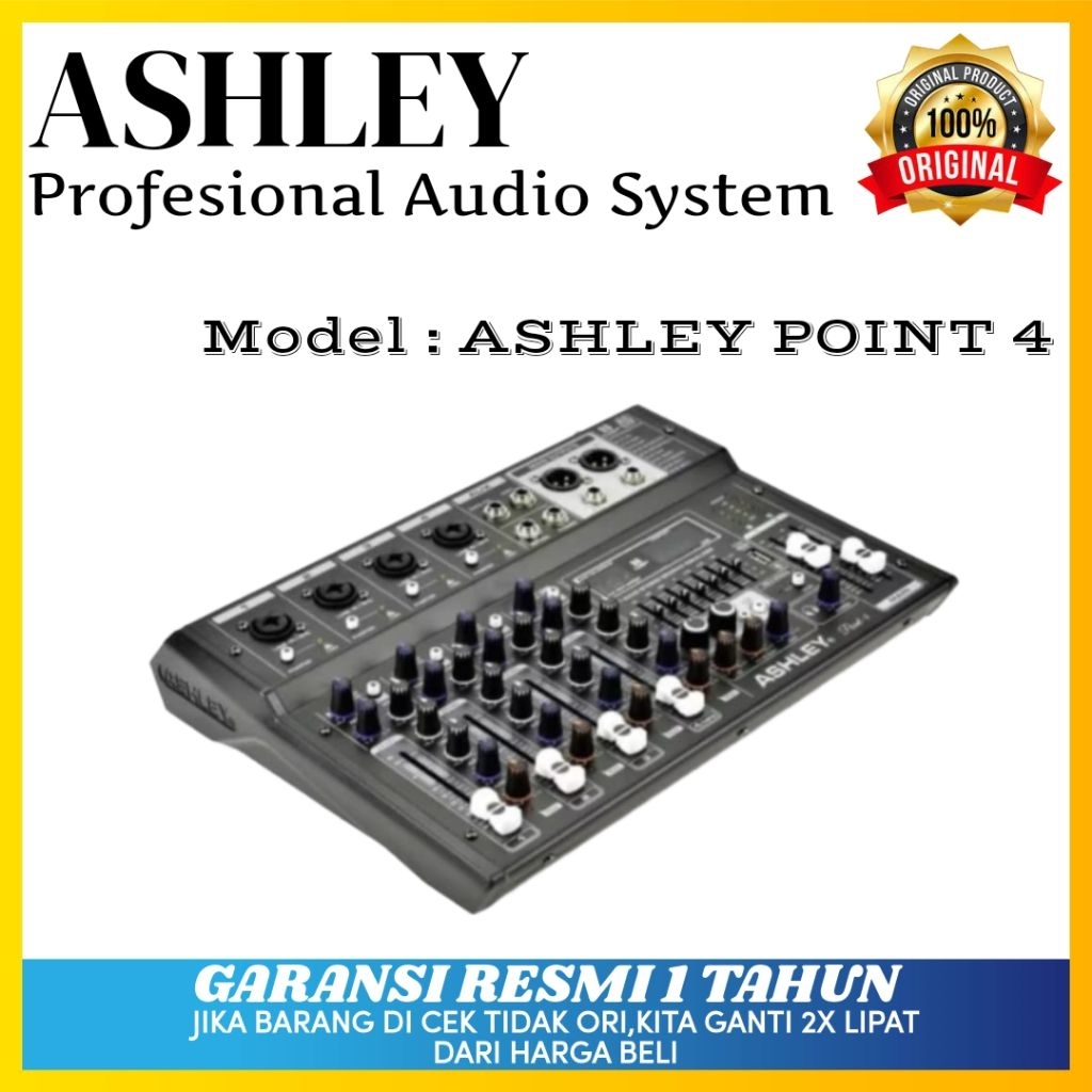 Mixer Ashley Point 4 Original Mixer Ashley 4 Channel Bluetooth