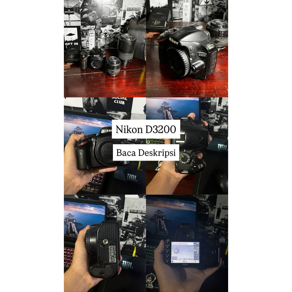 Nikon D3200 + kit lens 18-55mm + Tamron 70-300mm (Second)