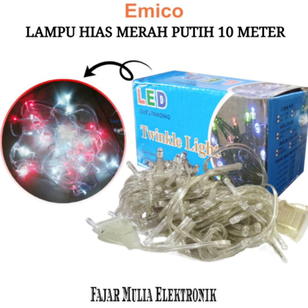 Emico Lampu Hias Merah Putih Lampu Hias Tumblr Kelap Kelip