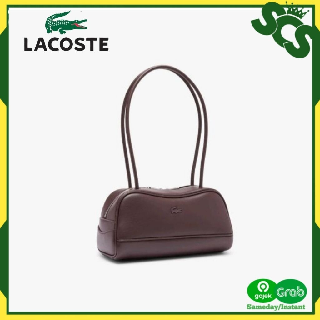 Tas Lacoste Women's Lora Shoulder Bag Leather Tas Bahu Wanita