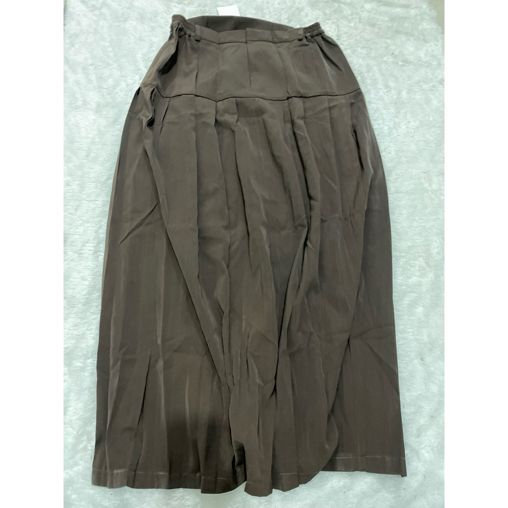 (Obral 713) Rok rimpel panjang pramuka SMA bahan licin