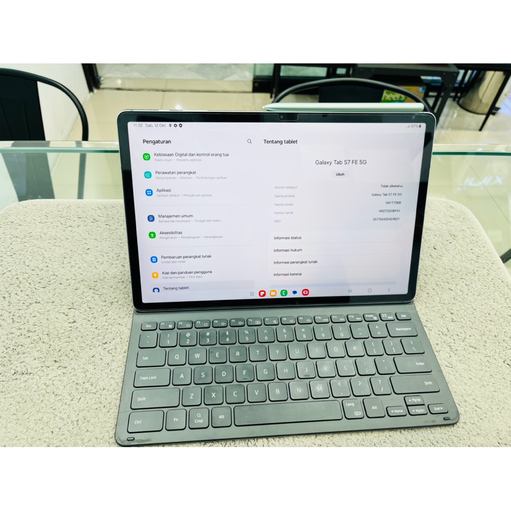 Samsung Tab s7FE Ram 6/128g + Keyboard