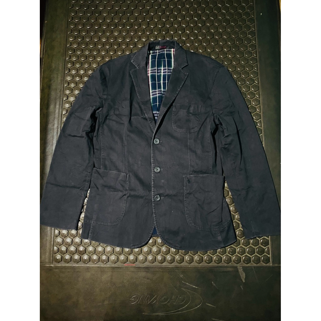 BLAZER JAS DENIM JEANS HITAM BRANDED NOTON BLACK LABEL