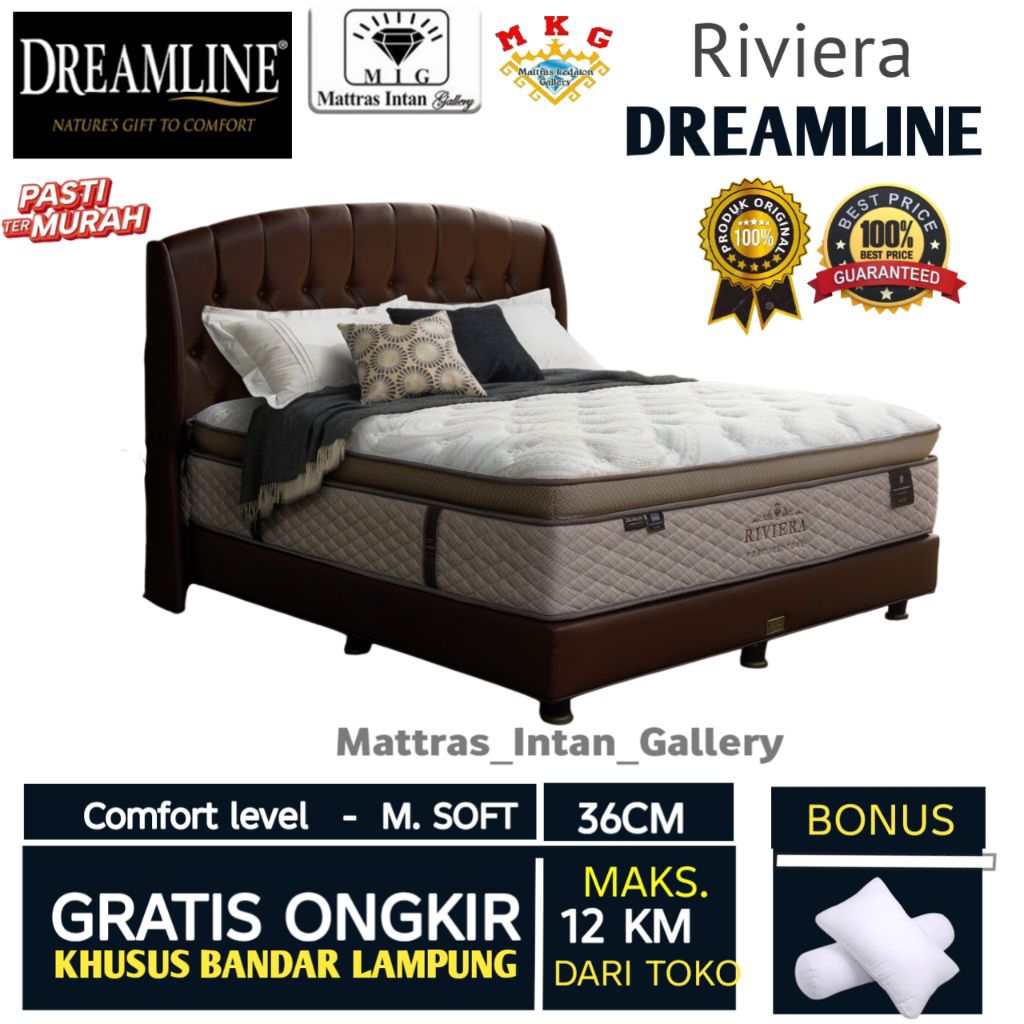 DREAMLINE SPRING BED RIVIERA LATEX POCKET FOAM ENCASEMENT KASUR MATRAS MATTRESS FULL SET MATTRAS KED