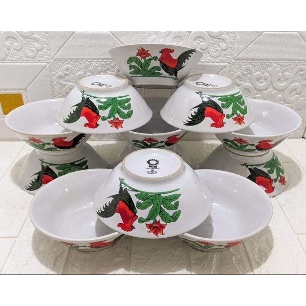 Mangkok ayam jago MANGKOK AYAM JAGO PUTIH