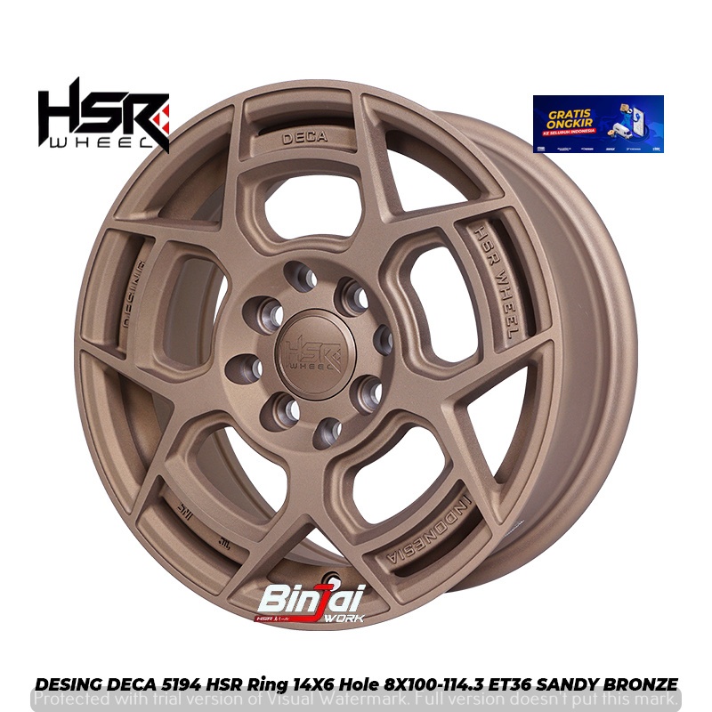 Velg Mobil Racing Ring 14 xenia avanza evalia calya kia picanto karimun wagon HSR R14 DESING DECA - 