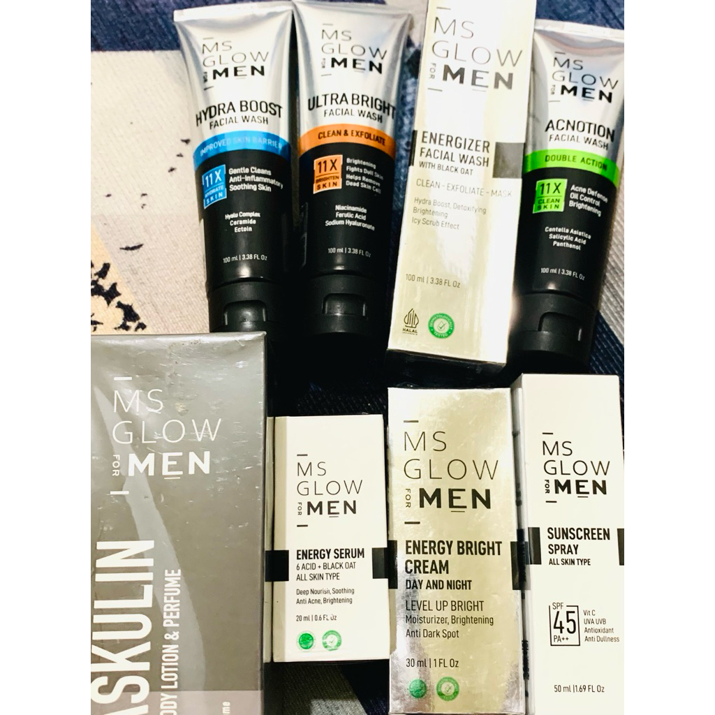 ms glow men paket, sabun ms glow men, Sunscreen ms glow men, bright cream ms glow men, Handbody ms g