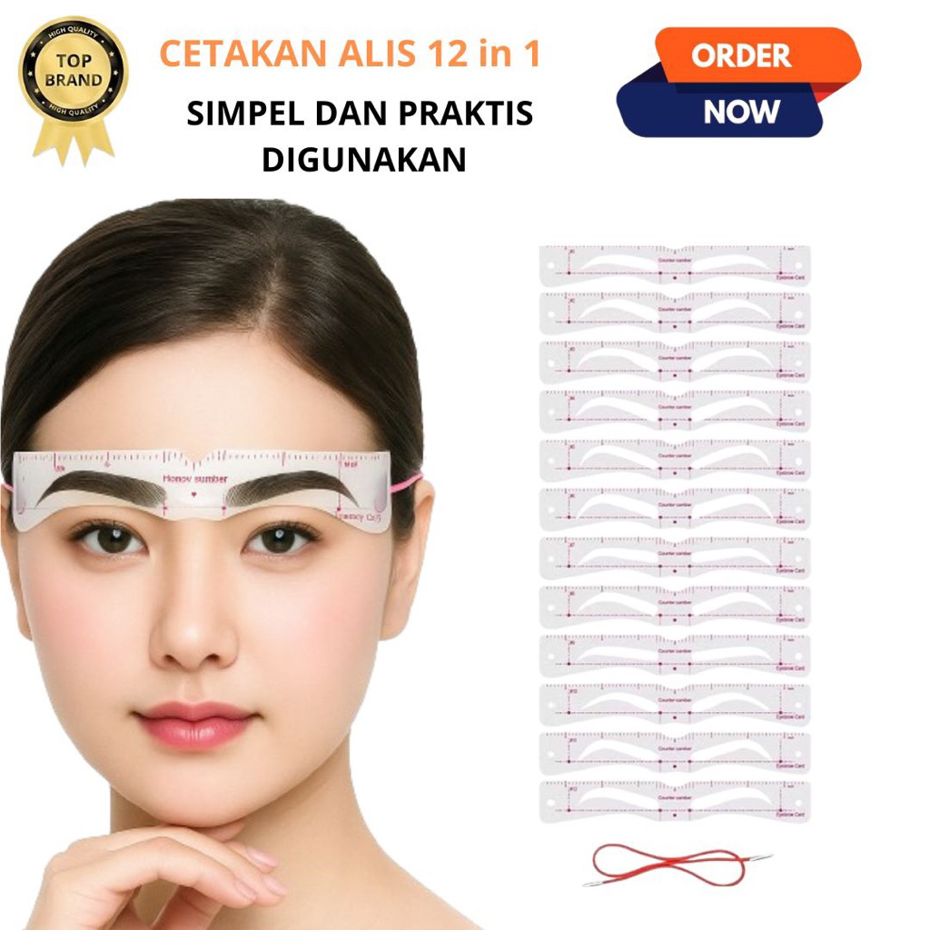 CETAKAN ALIS 12 MODEL Dengan Tali Eyebrow Cetakan Alis Tali Pembentuk Alis
