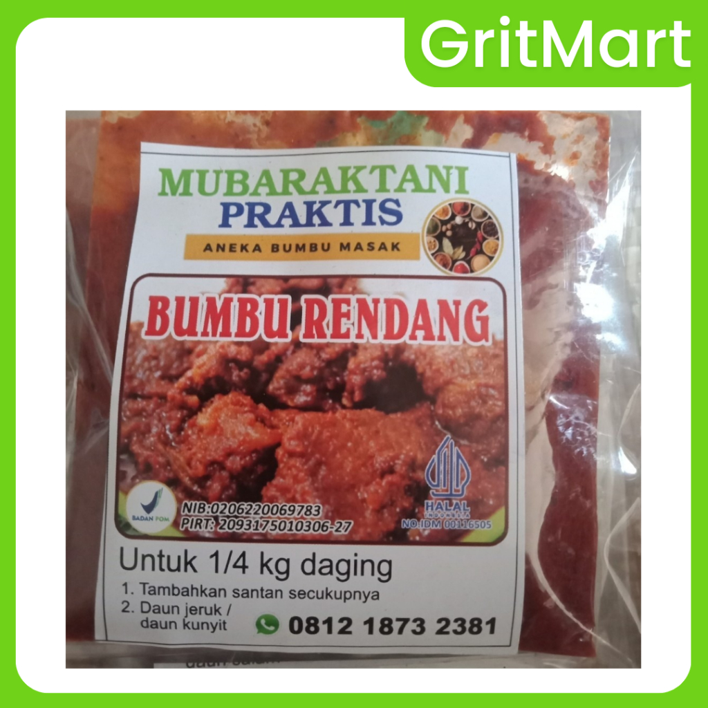 

Bumbu Rendang Basah Mubaraktani Untuk 1/4 kg Daging