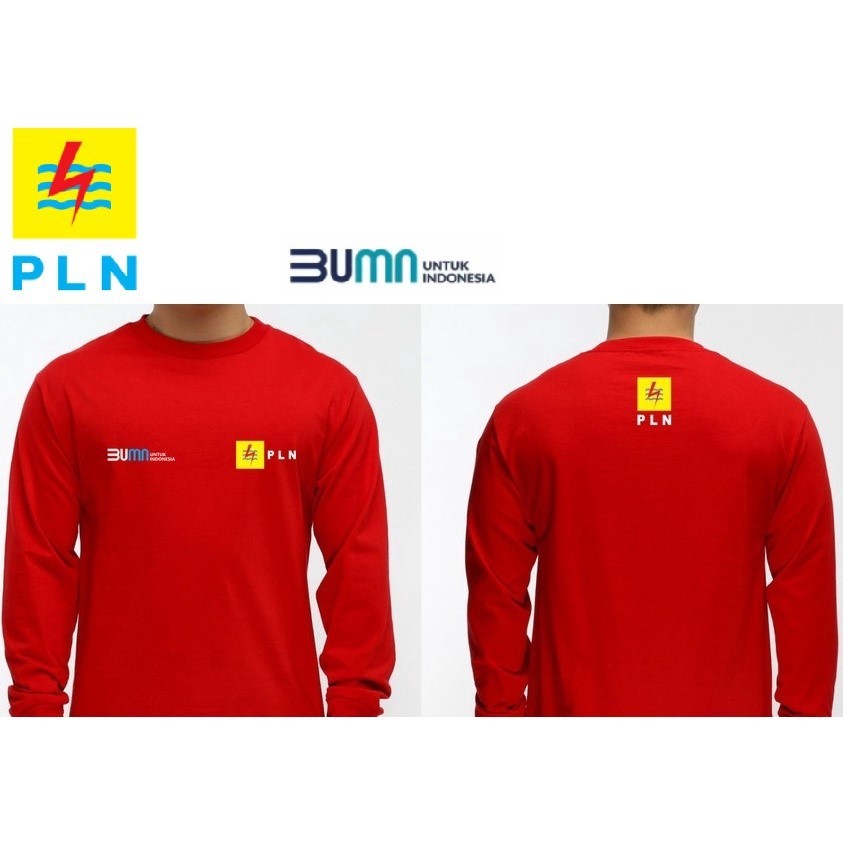 Kaos Lengan Panjang DEWASA LOGO SABLON PLN BUMN baju kaos distro laki laki wanita dewasa CF