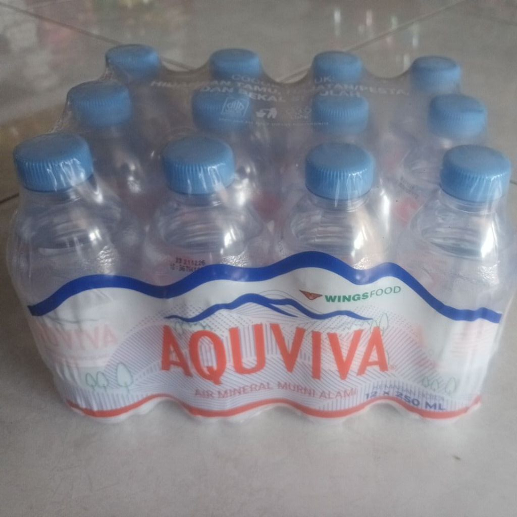 

[1 Pack] Isi 12 x 250Ml Aquviva Air Mineral Botol Mini by Wingsfood