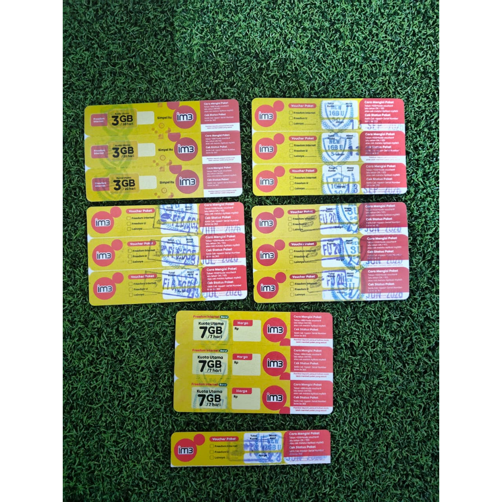 VOUCHER INDOSAT PAKET DATA M3FREEDOM 4GB NEW 7GB 7H NEW FREEDOM 7,5GB NEW V. ISAT 1 UNLI NEW V. ISAT