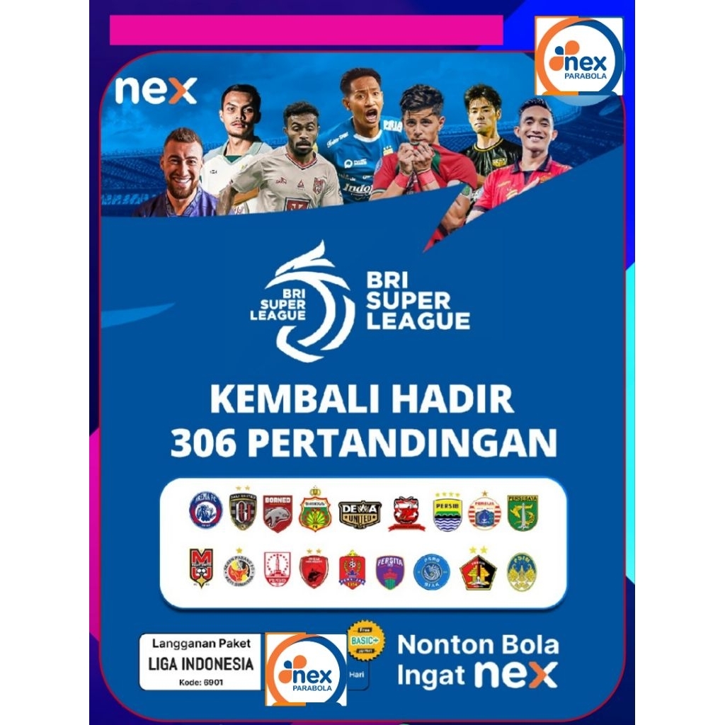 Paket Liga 1 Indonesia Nex Parabola