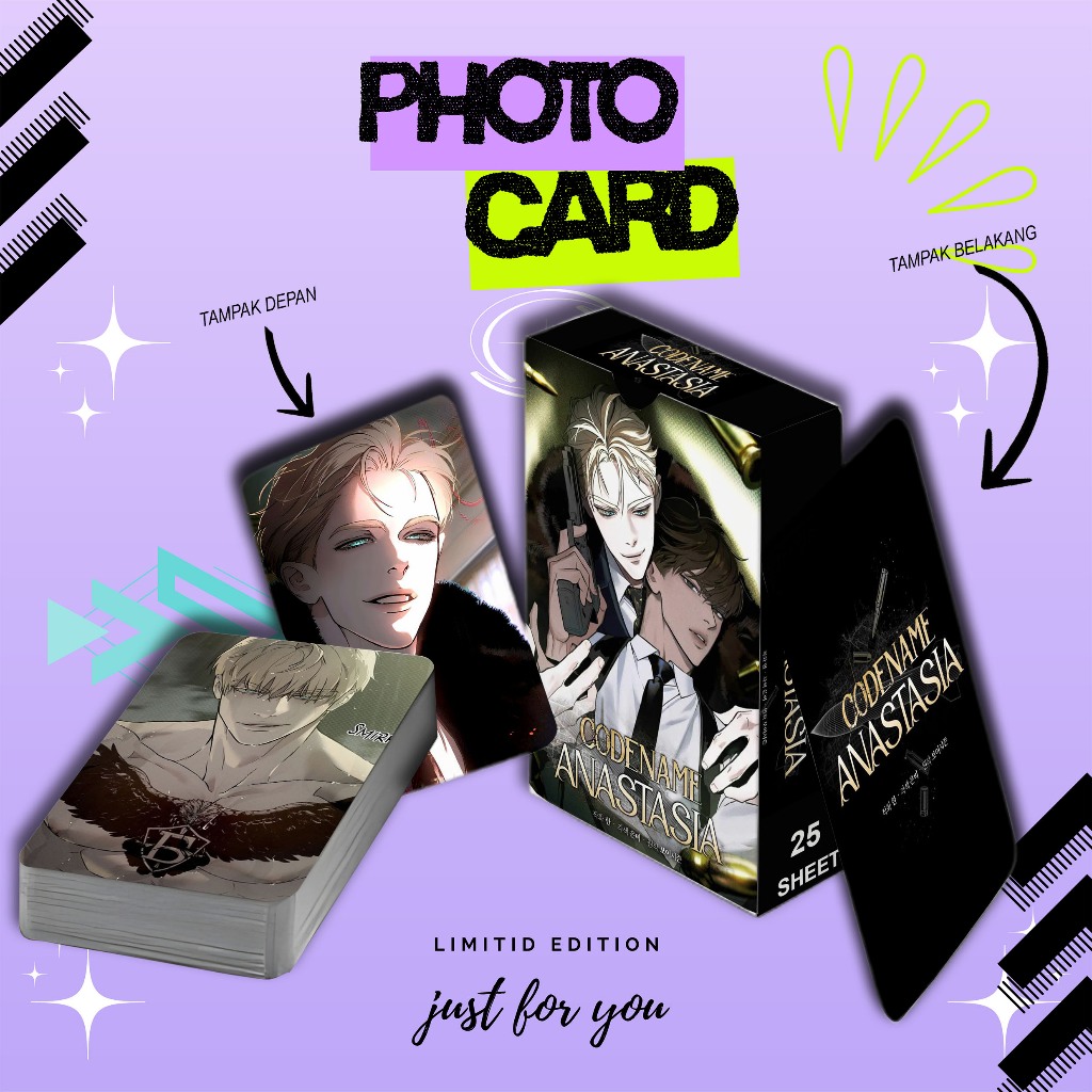 PHOTOCARD SET ZHENYA CODENAME : ANASTASIA MANHWA PREMIUM 25 SHEET