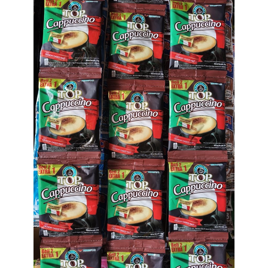 

Top Cappuccino Premium Coffee Blend ( 1 Renceng isi 16 Pcs )