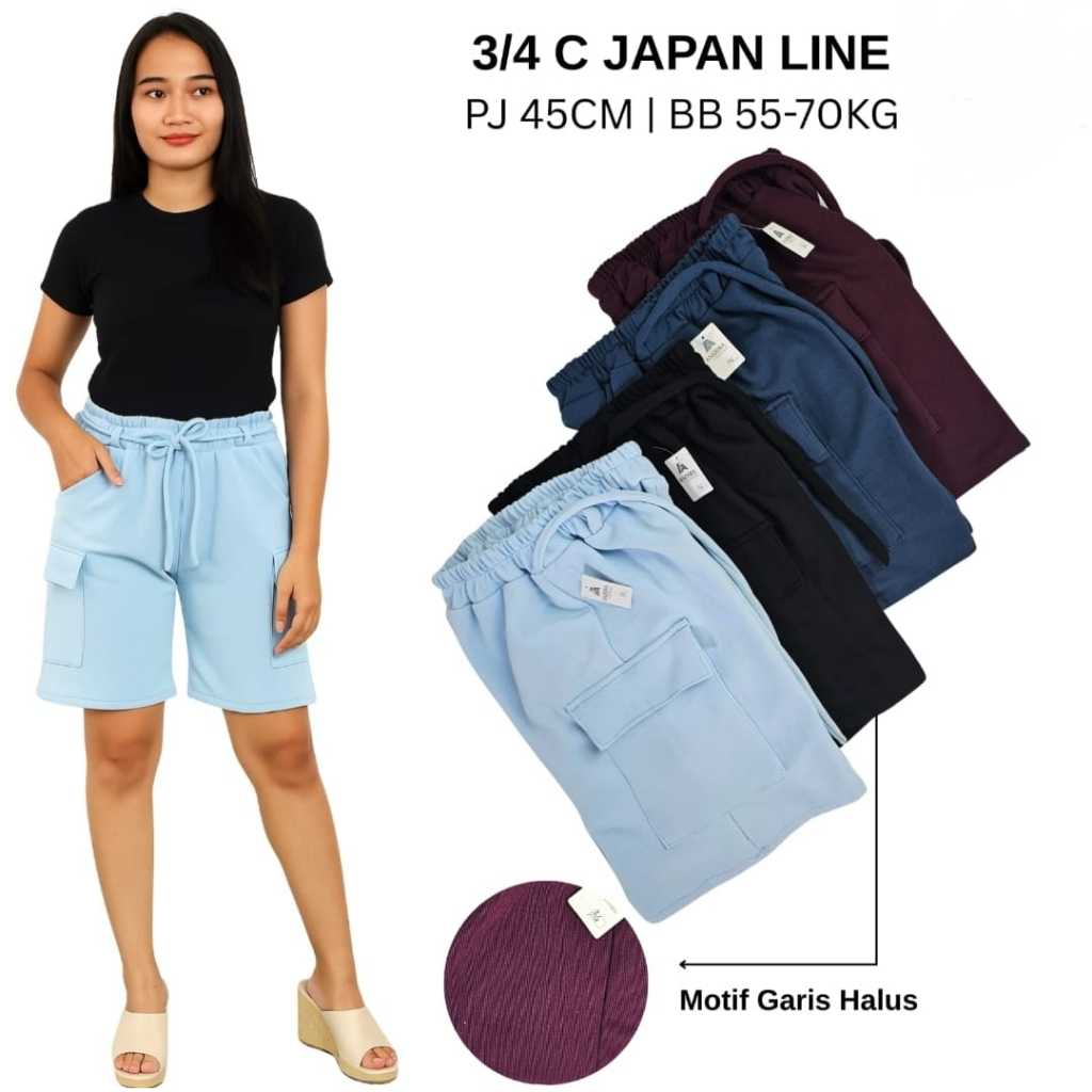 Celana Pendek Cargo Wanita Japan Line