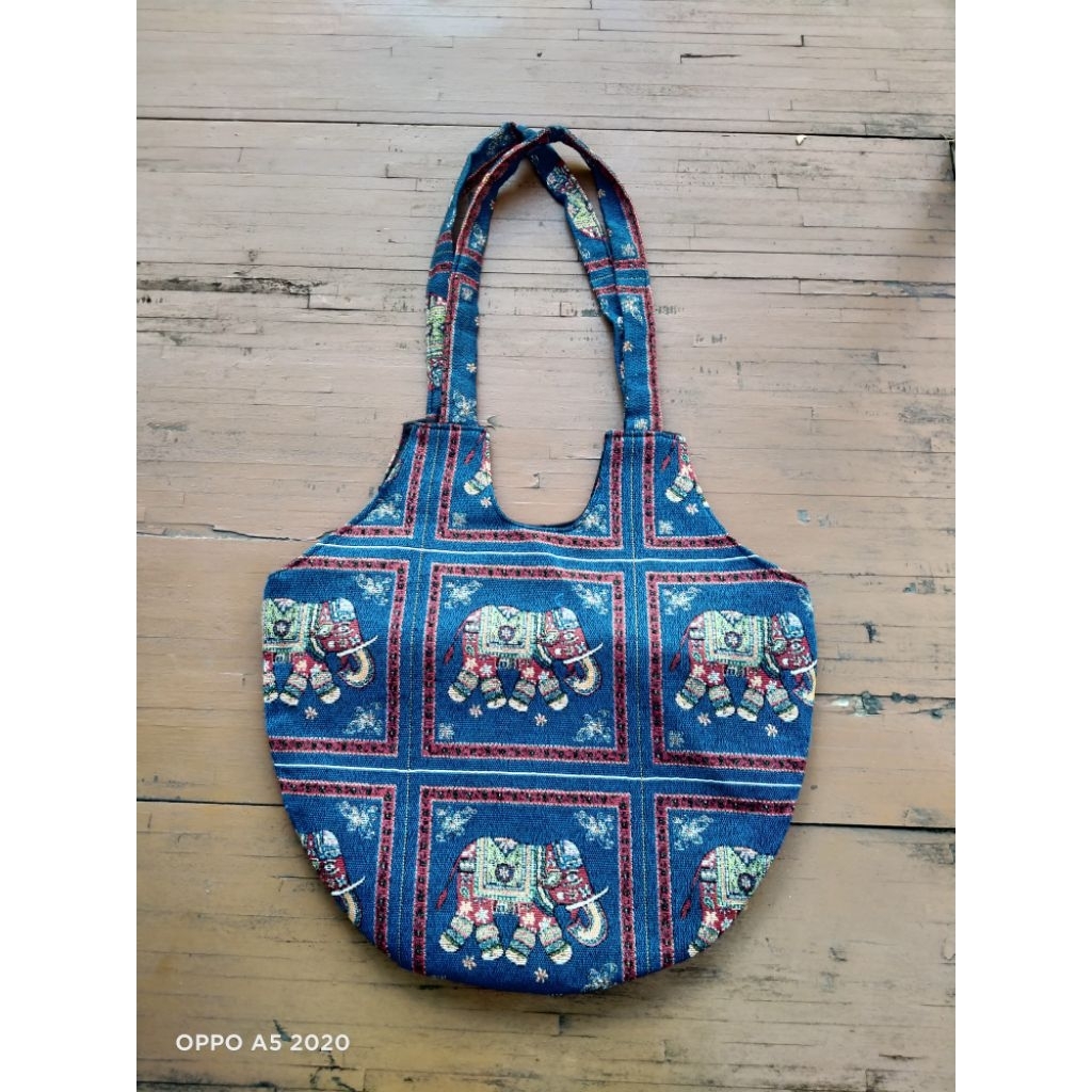 TAS KANVAS GAJAH TALI PANJANG ASLI THAILAND