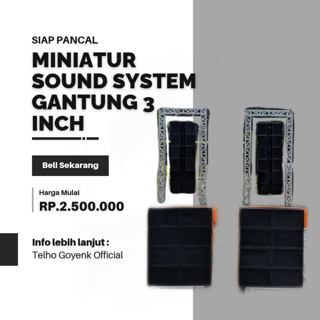 Paket Miniatur Sound Gantung 3 Inch Siap Bunyi | 8 Box 3" + 6 Line Array Dobel + 3 Power TPA3116 + E