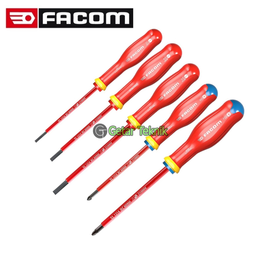 Obeng Set (5pcs) Facom ATP.J5VE Insulated Screwdriver 1000V