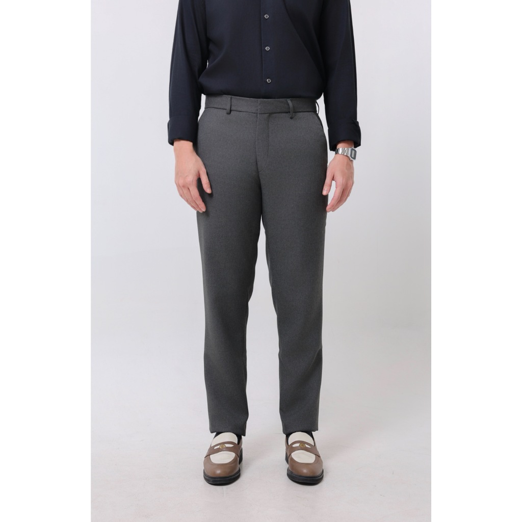 REY - Trousers Abu Tua | Celana Bahan Formal Slim Fit Pria Kain Polyester Semi Wool