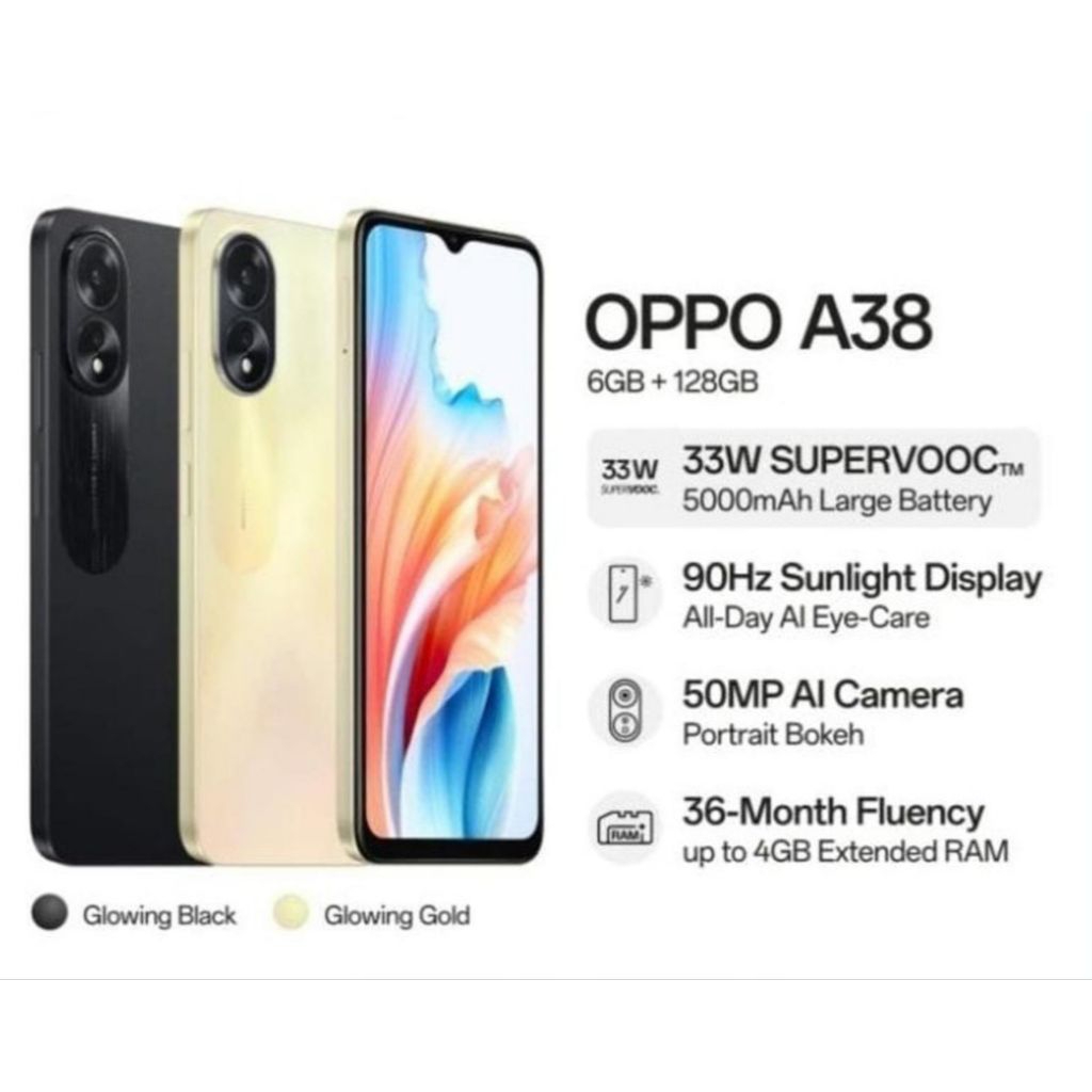 HP OPPO A38 6/128 GB - OPPO A 38 RAM 6GB ROM 128GB GARANSI RESMI
