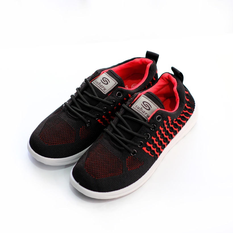 NEW Sepatu Sneakers Wanita Brand Subaru AY67 Warna Black/Red