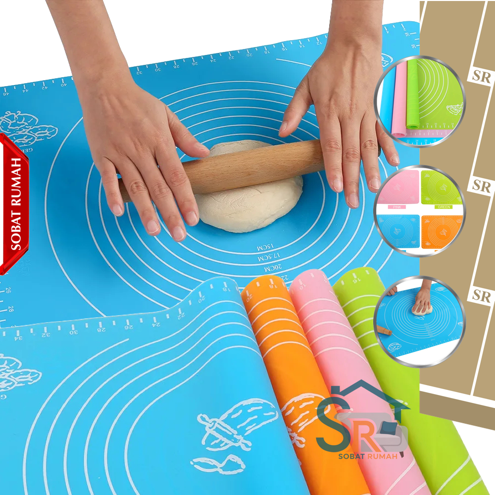 ALAS ADONAN SILIKON Kue Tatakan Alas Kerja Rolling Pin Untuk Bikin ROTI Donat Anti Lengket Silpat Si