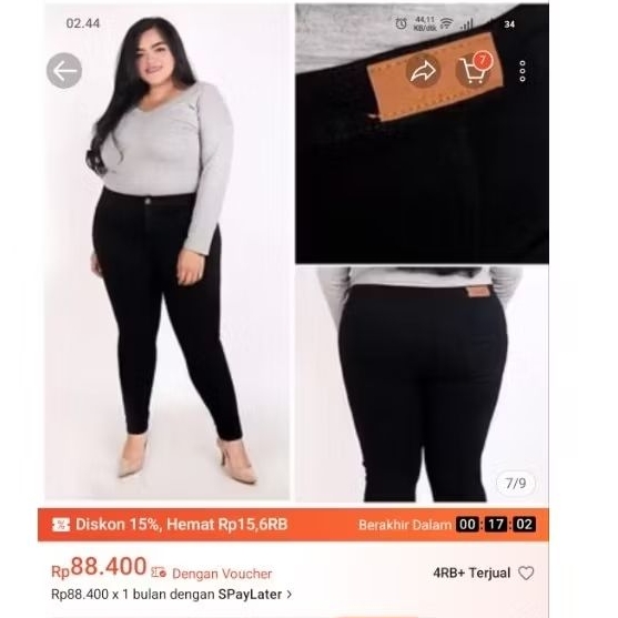 Celana Jeans Wanita Jumbo Size 42