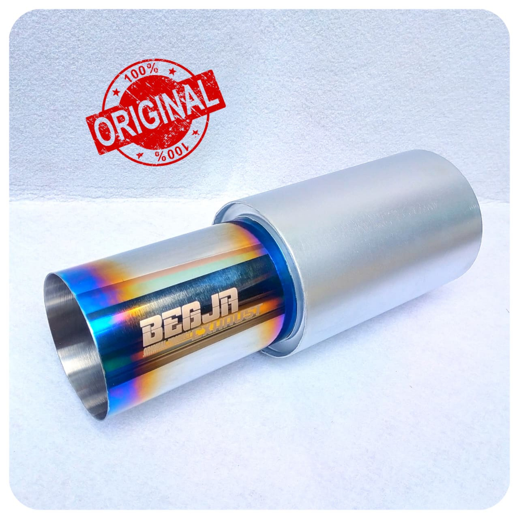 Knalpot racing mobil original begja exhaust suara bass blue fire universal mobil
