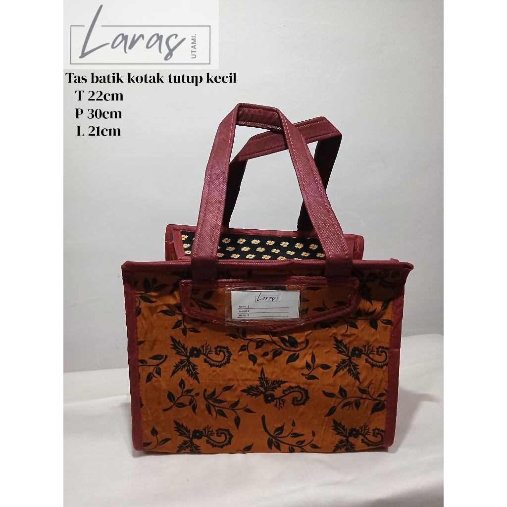 Tas Hajatan Kotak Tutup Kecil Motif Batik Premium / Tas Kain Katun Serbaguna / Tas Souvernir / Tas B