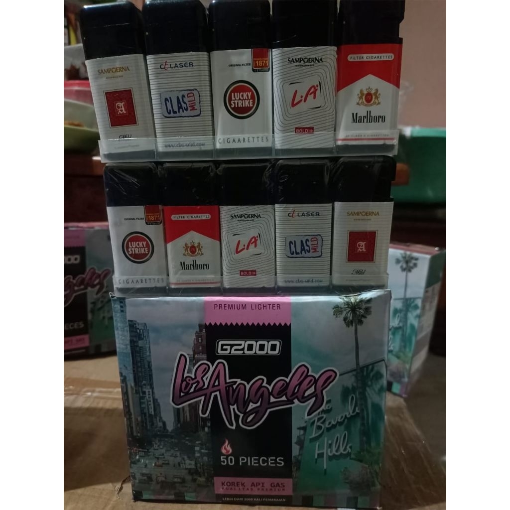 korek bara los Angeles besar dan senter, motif zippo, keren dan estetik