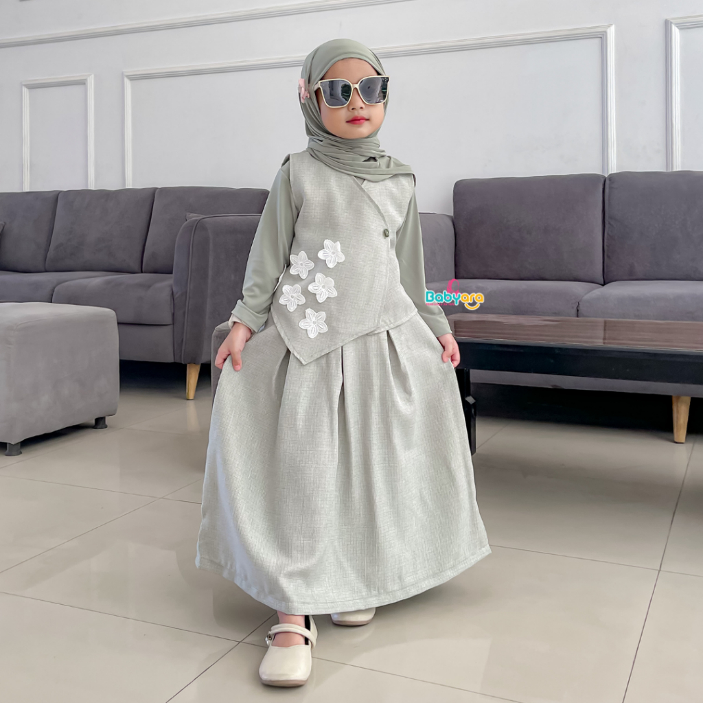 Ritsuki Oneset/pakaian fashion anak perempuan/setelan stelan anak perempuan/cardigan kardigan anak p