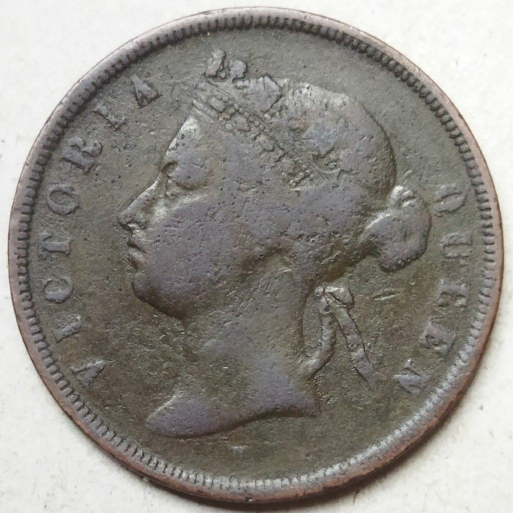 Koin One cent 1874 straits settlements Victoria Queen
